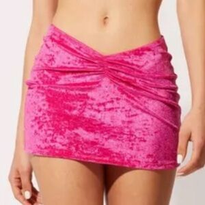 NWT Solid & Striped The Lana Skirt-Crushed Velvet-Hibiscus